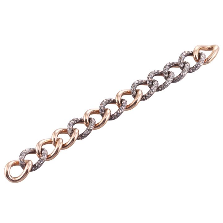 Pomellato Sabbia 18k Gold 9.00ctw Fancy Diamond Link Necklace