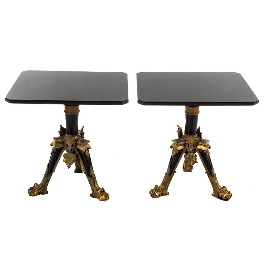 Pair of Napoleon III Ormolu Bronze Mounted Tables