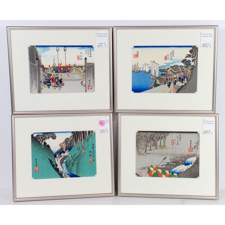 (lot of 4) set of 4 Japanese woodblock prints