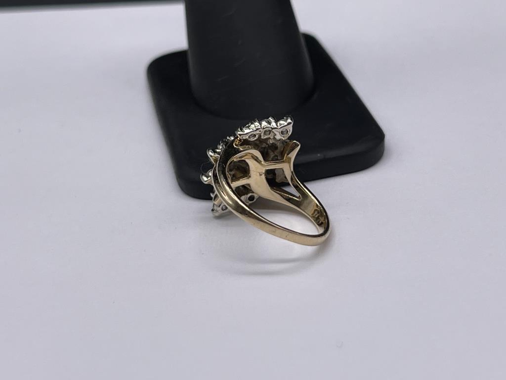 14K YELLOW GOLD DIAMOND COCKTAIL RING | Lightning Auctions Inc