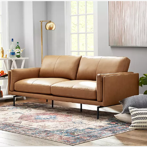 Member's Mark Asher Modern Leather Sofa, Camel - PA5