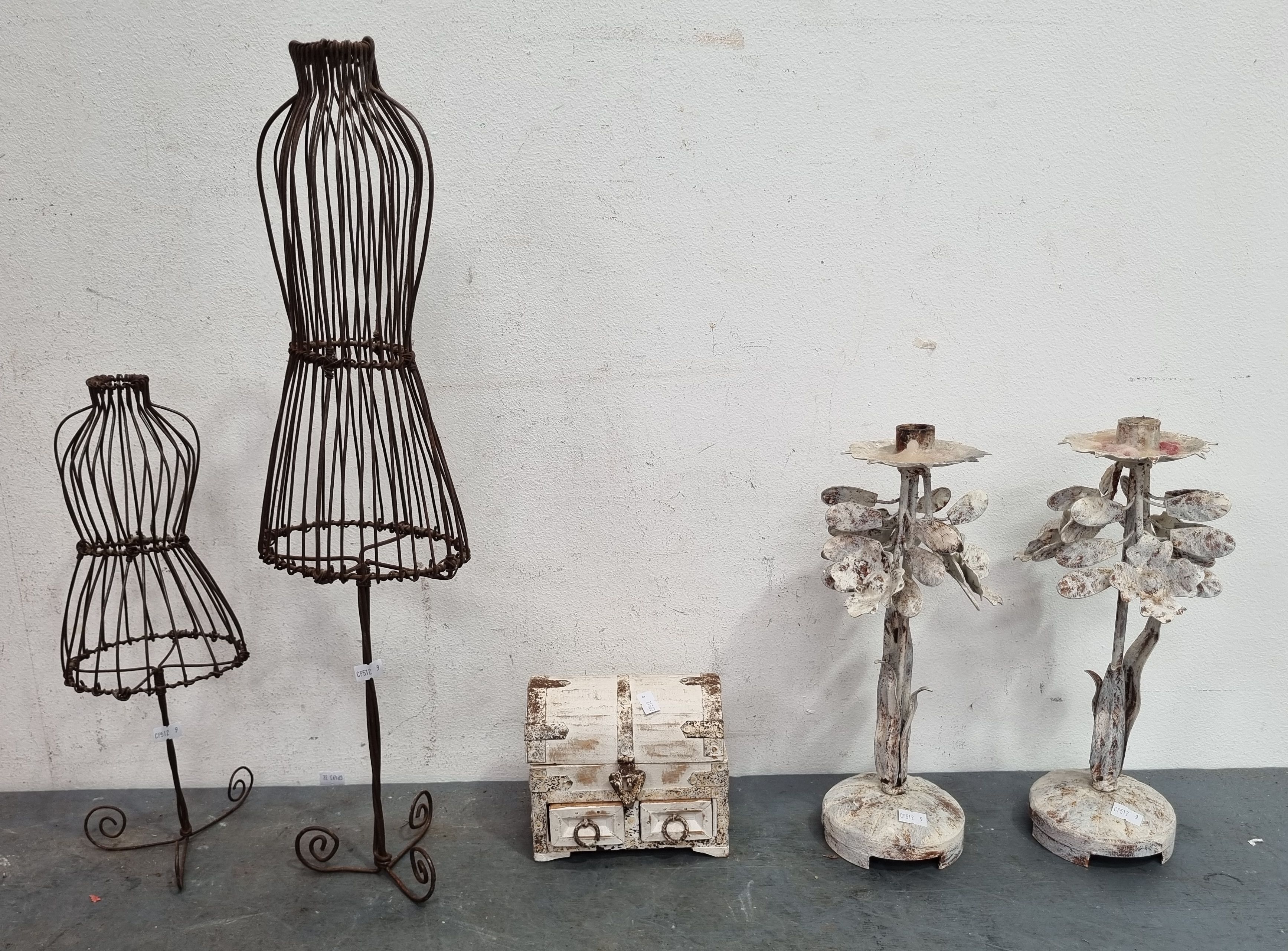A Group Of Various Wood And Metal Decorative Objects