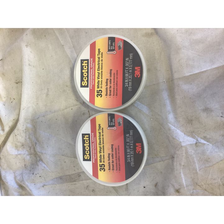 (2) Scotch Professional Grade 35 White Vinyl Electrical Tape (66ft)
