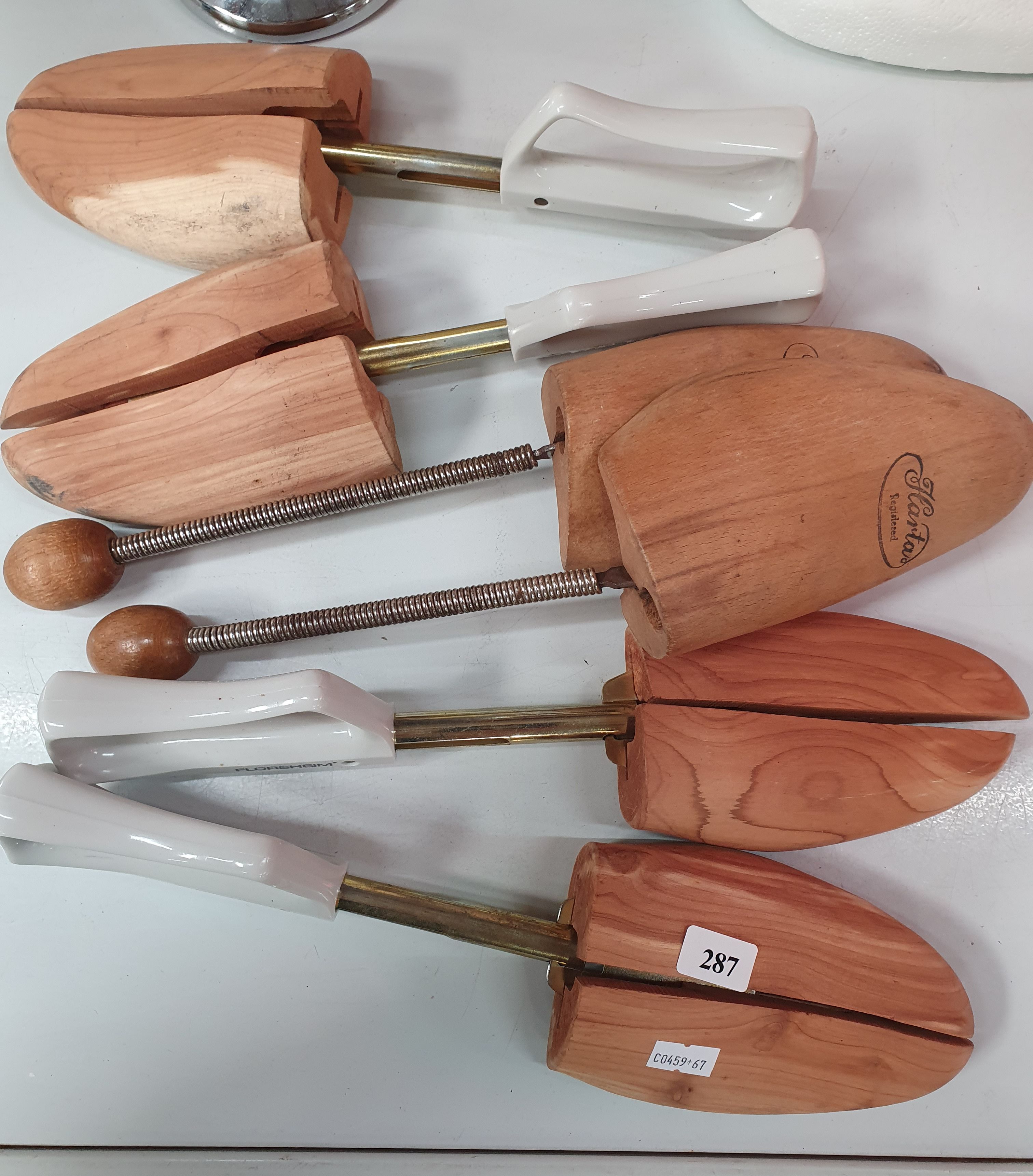 287 · THREE PAIRS OF SHOE TREES