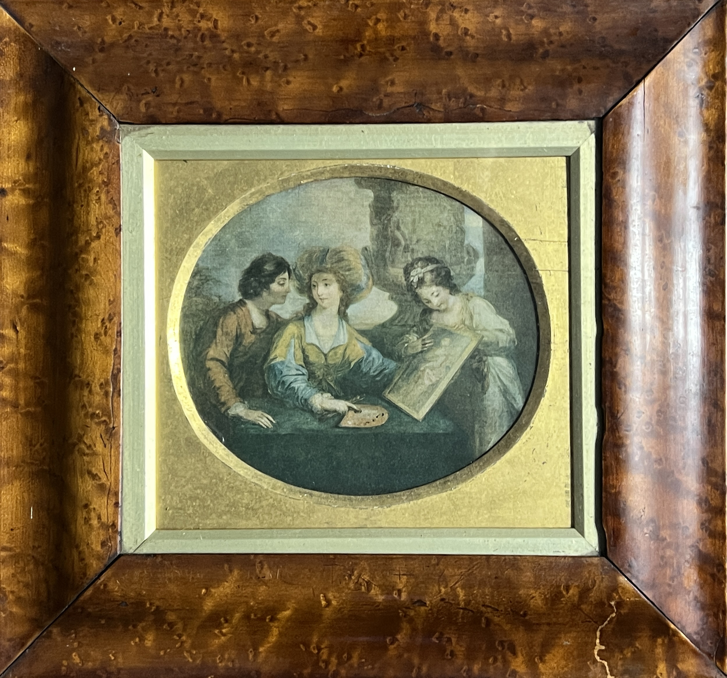 A VICTORIAN BIRD'S EYE MAPLE FRAME