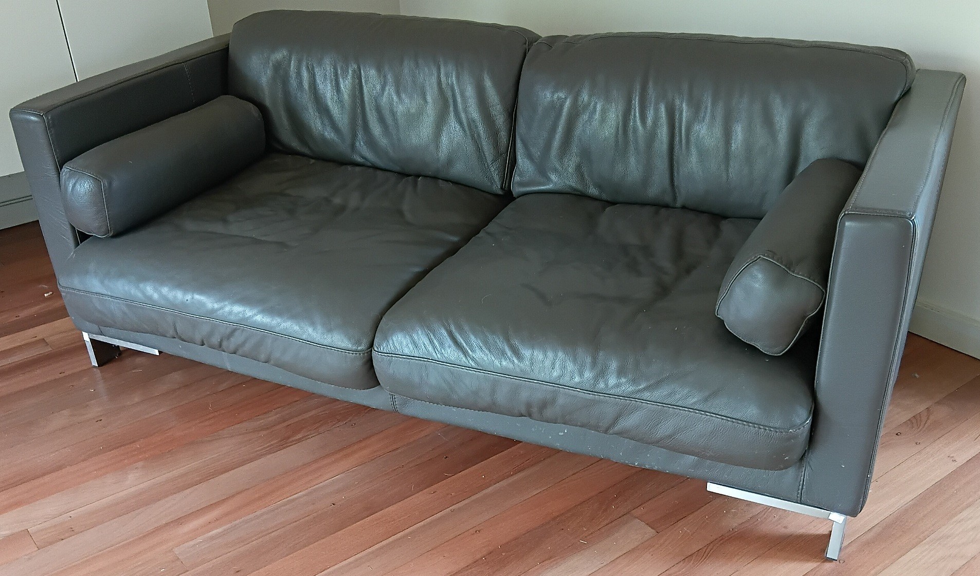 A Coco Republic Leather Sofa