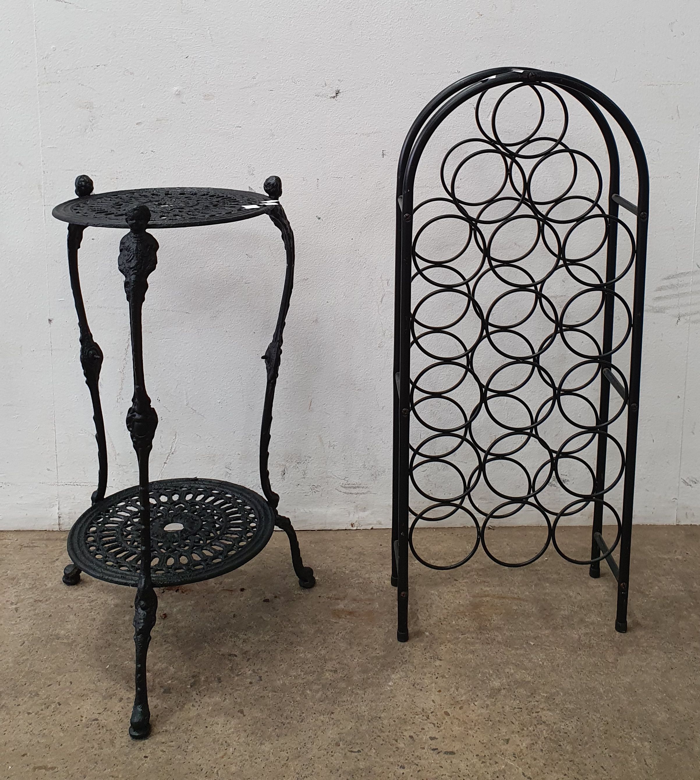 A Metal Based Wine Rack