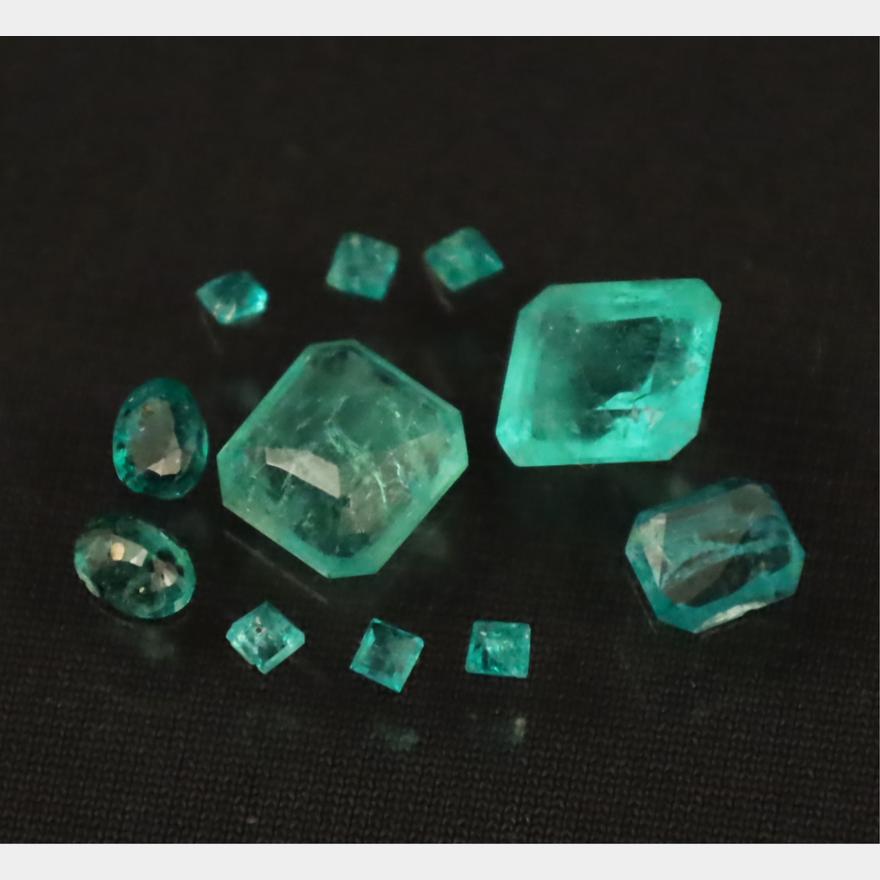 Misc. Lot of 11 Loose Emerald Stones | Clements Auctions
