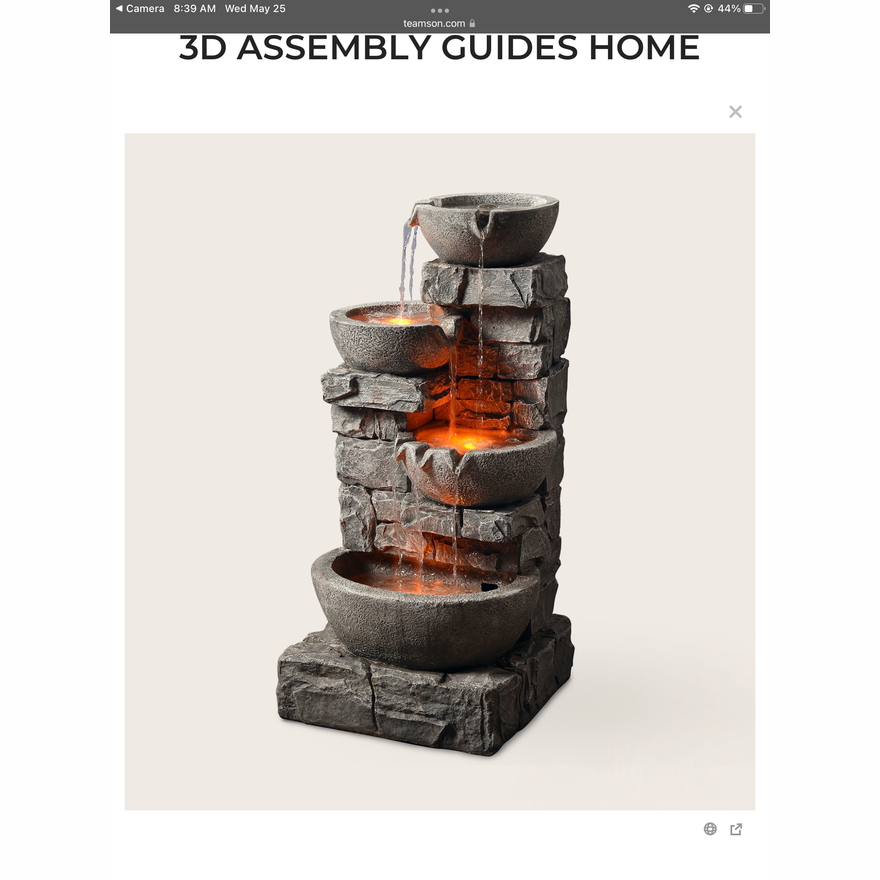 Tiering Bowls Fountain w/LED Light Water Fountain (51x49x83.5)