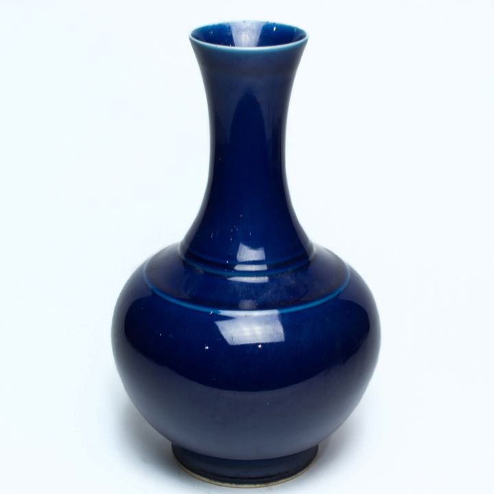 Chinese cobalt blue glaze globular vase