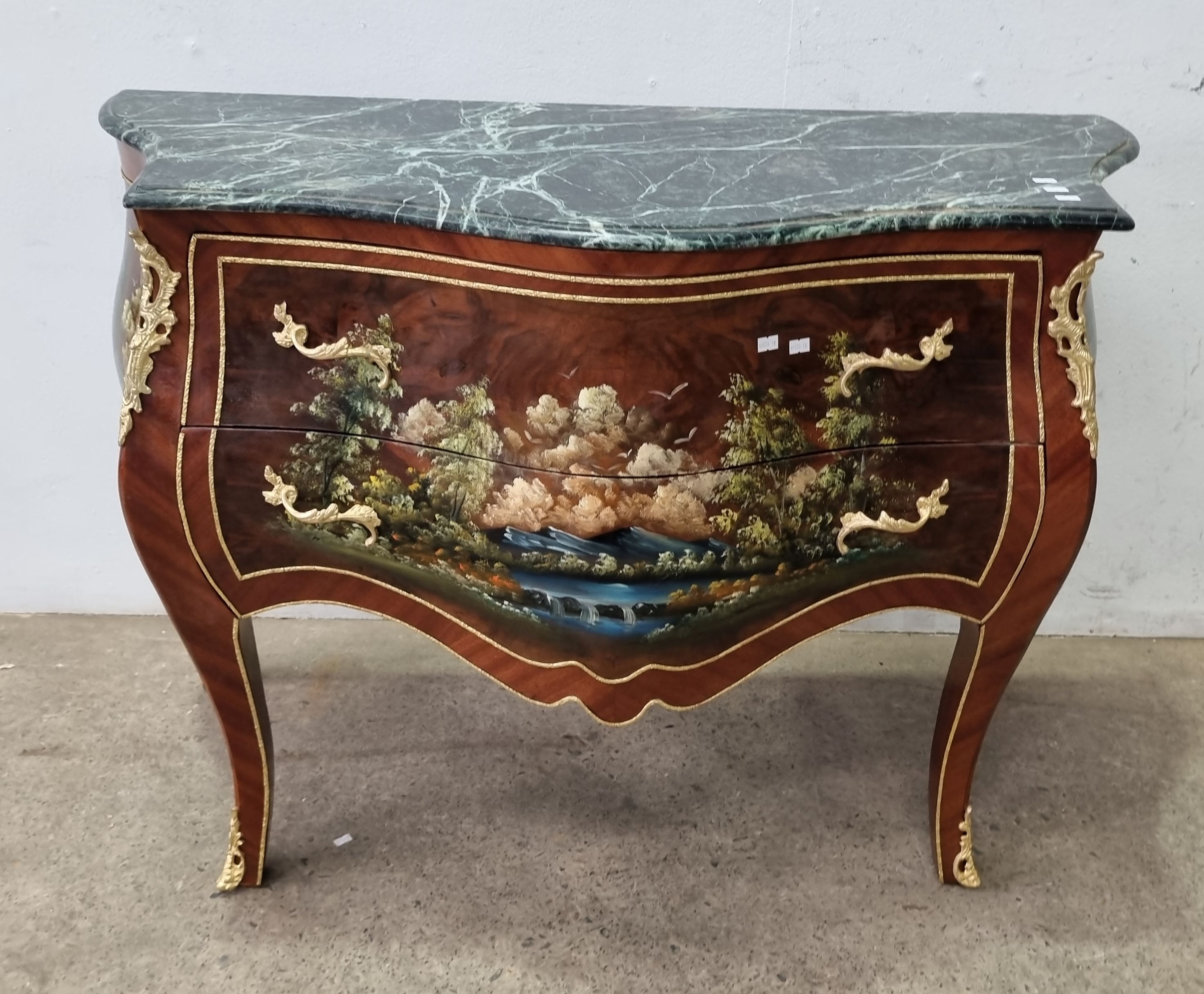 2001 · A FRENCH STYLE MARBLE TOP COMMODE