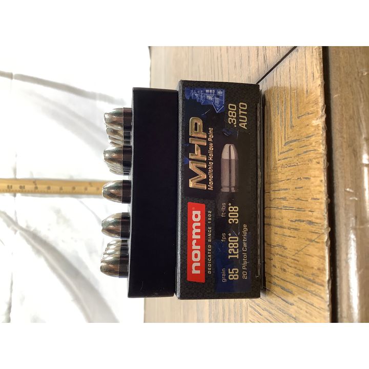 Norma Monolithic Hollow Point .380 Auto 85 Grain 20 Rounds