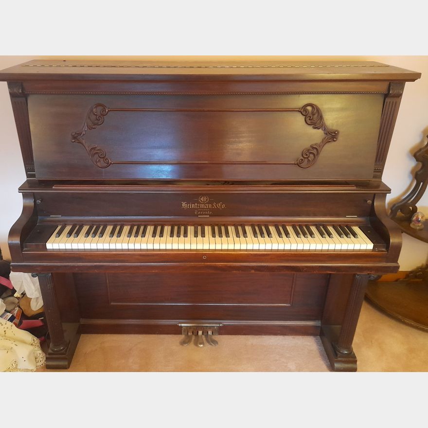 Antique Victorian Heintzman and Co. Upright Piano Made in Toronto Estate Sales Niagara Antique Victorian Heintzman and Co. Upright Piano Made in Toronto Estate Sales Niagara