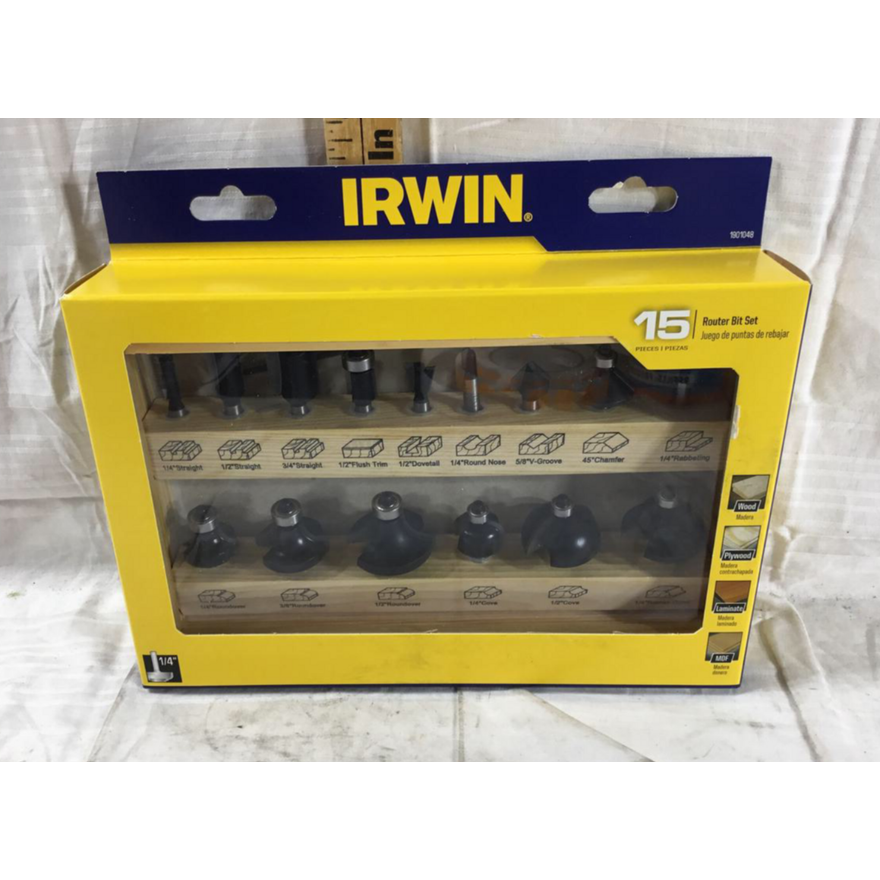 Irwin 15pc Router Bit Set