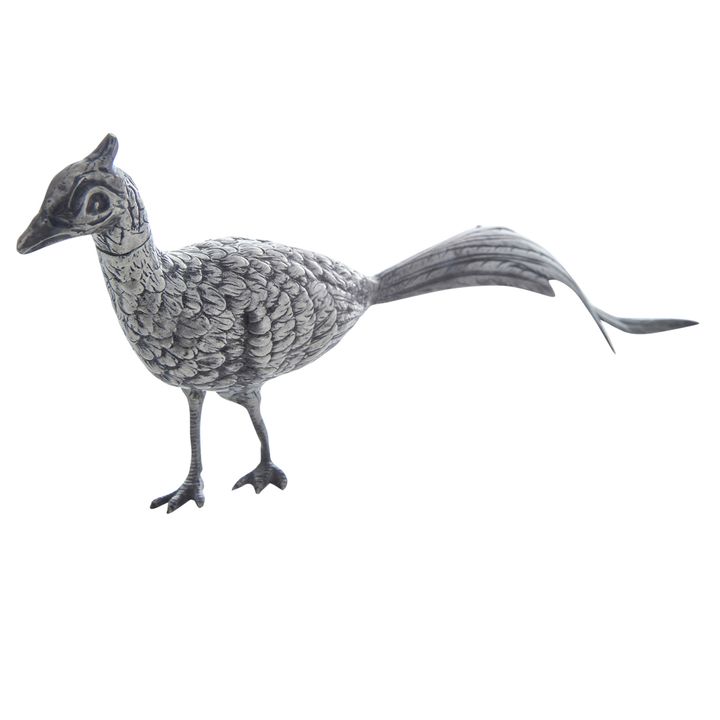 A German .800 silver figure of a pheasant