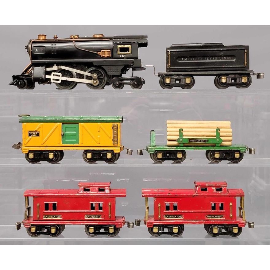 American Flyer Prewar O 403 Steam Locomotive With Freight Cars Toys 