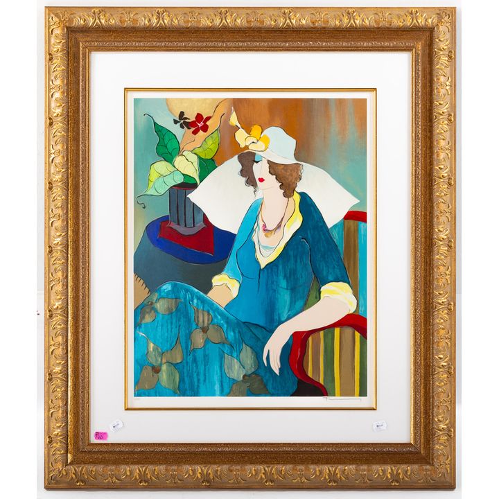 Isaac Tarkay. "Artist Pose II," serigraph