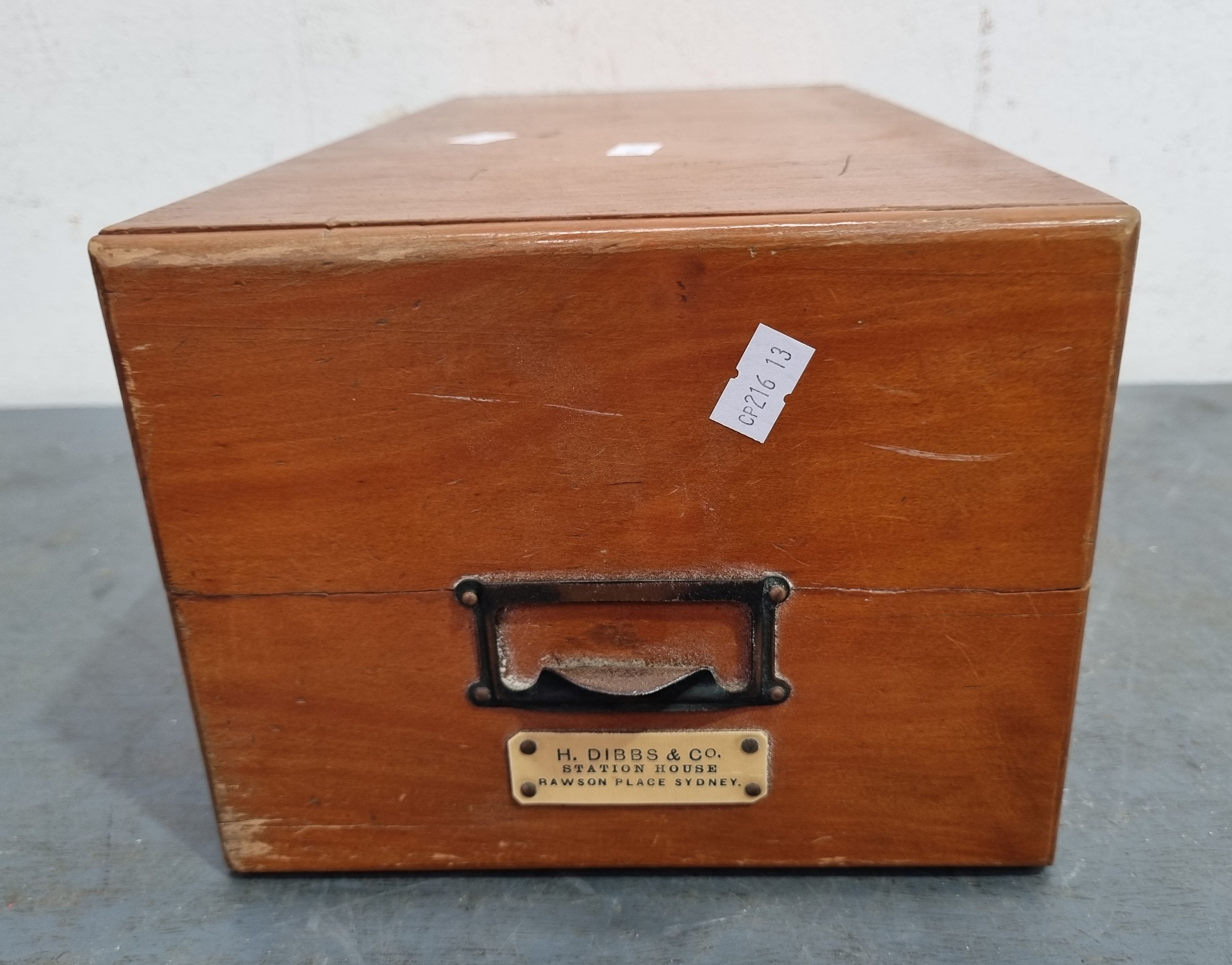 A VINTAGE TIMBER OFFICE FILING BOX