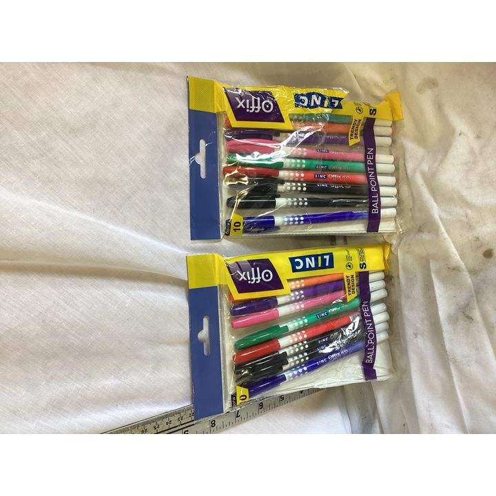 BUYING (2) Offix 10pk Ball Point Assorted Color Ink Pens