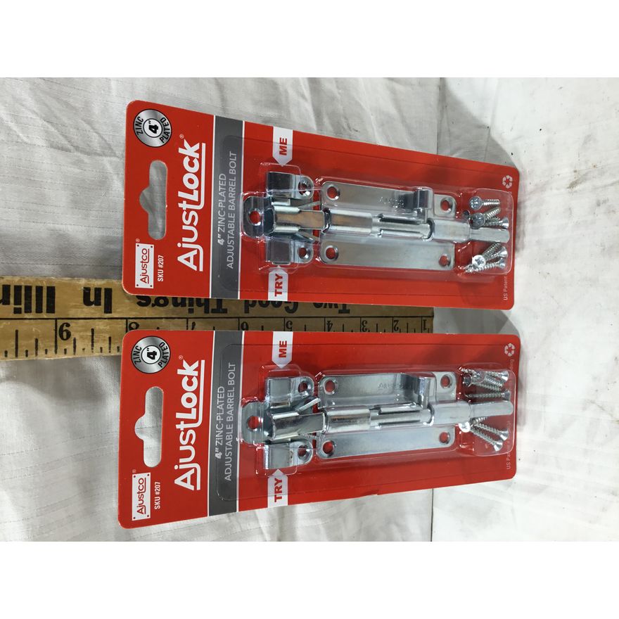 (Buying 2) AjustLock Zinc Plated Adjustable Barrel Bolt Locks