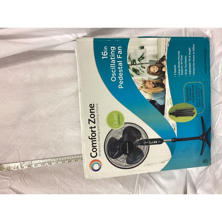 Comfort Zone 16'' Oscillating Pedestal Fan