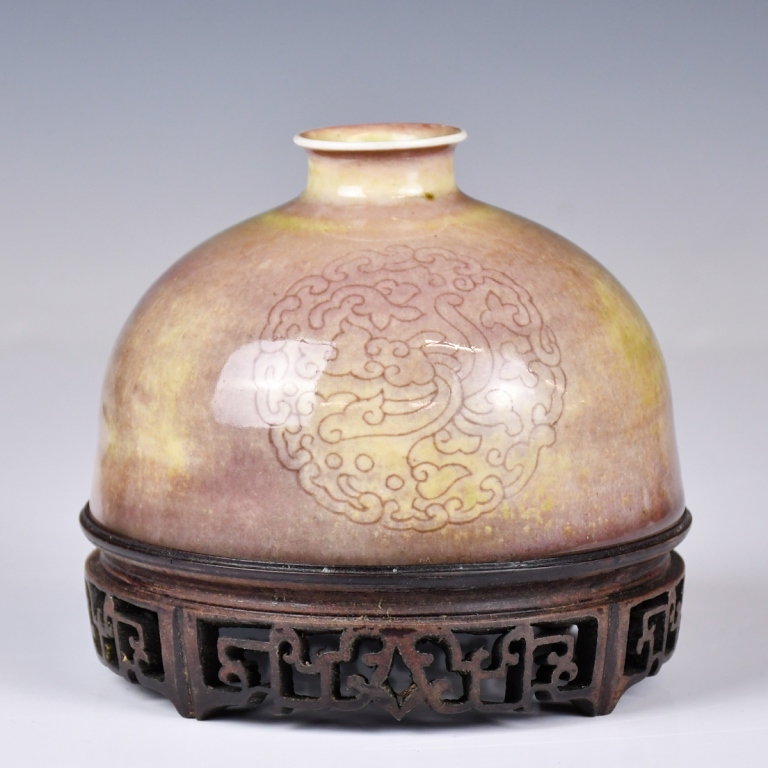 豇豆红釉太白尊大清康熙年制款连座| Stunning Arts Gallery