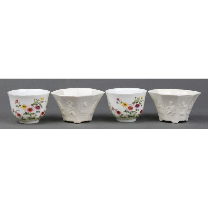Chinese Porcelain Cups, Blanc de Chine, Immortals