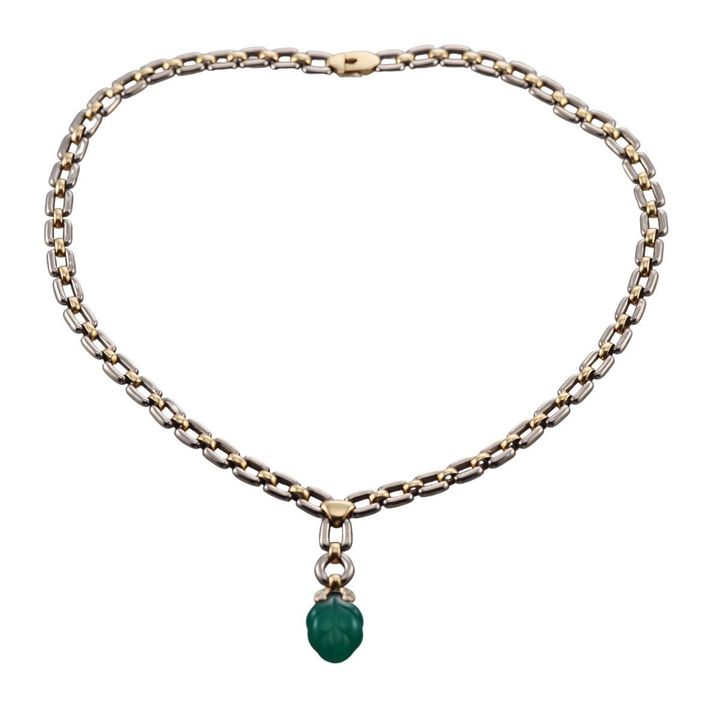 Cartier Gold Chrysoprase Diamond Tutti Frutti Pendant Necklace