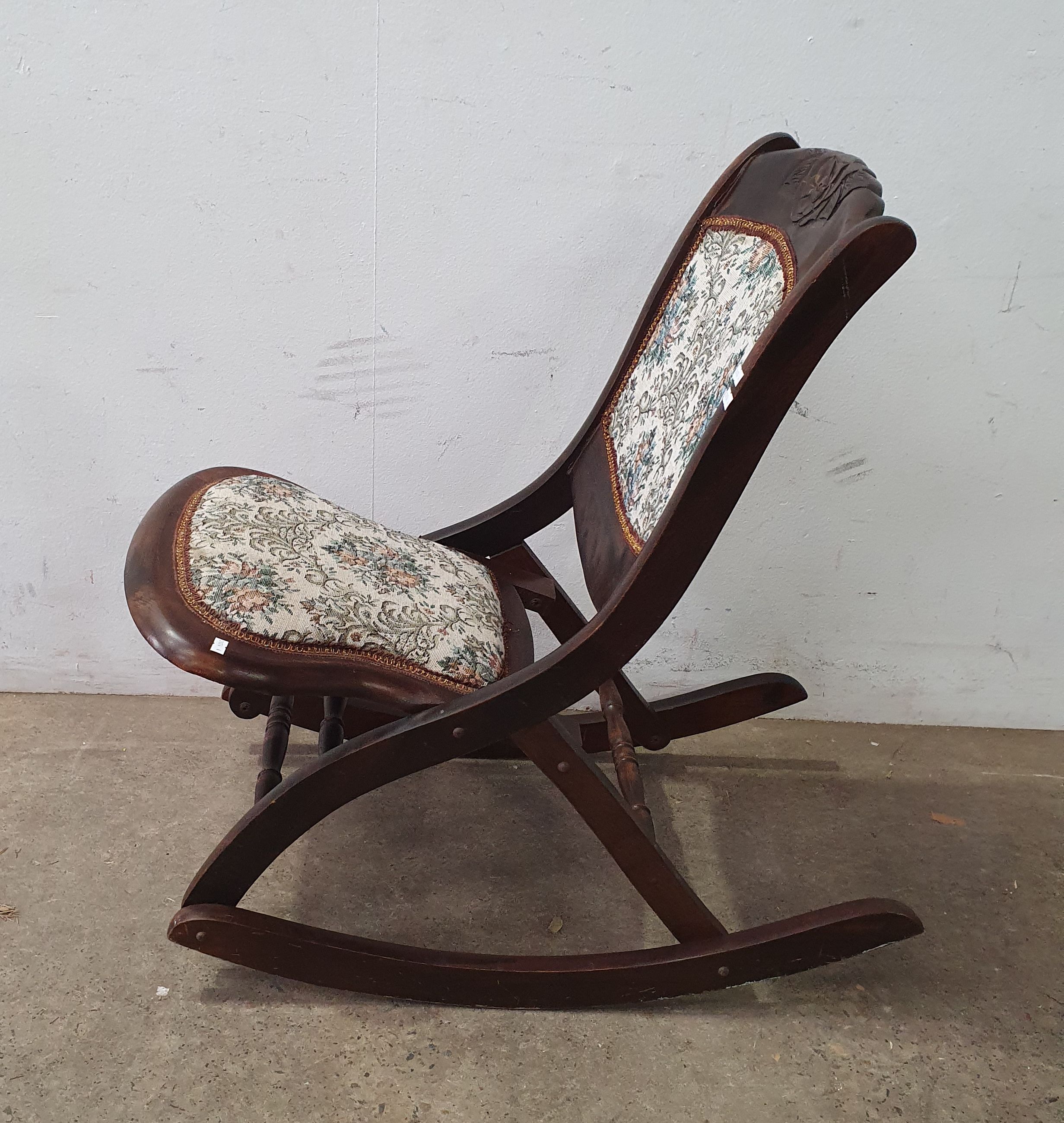 2305 · A PINE FOLDING ROCKING CHAIR