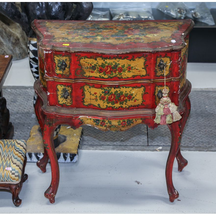Italian Rococo Style Painted End Table