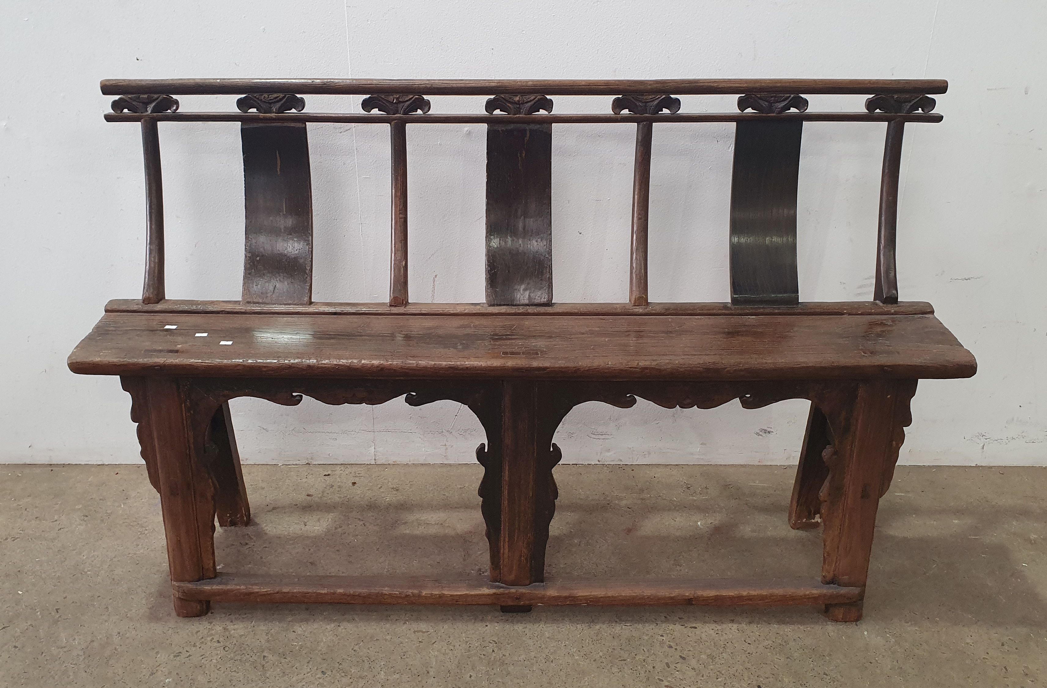 2036 · 19TH CENTURY CHINESE SHANXI COURT OFFICIAL ELM BENCH
