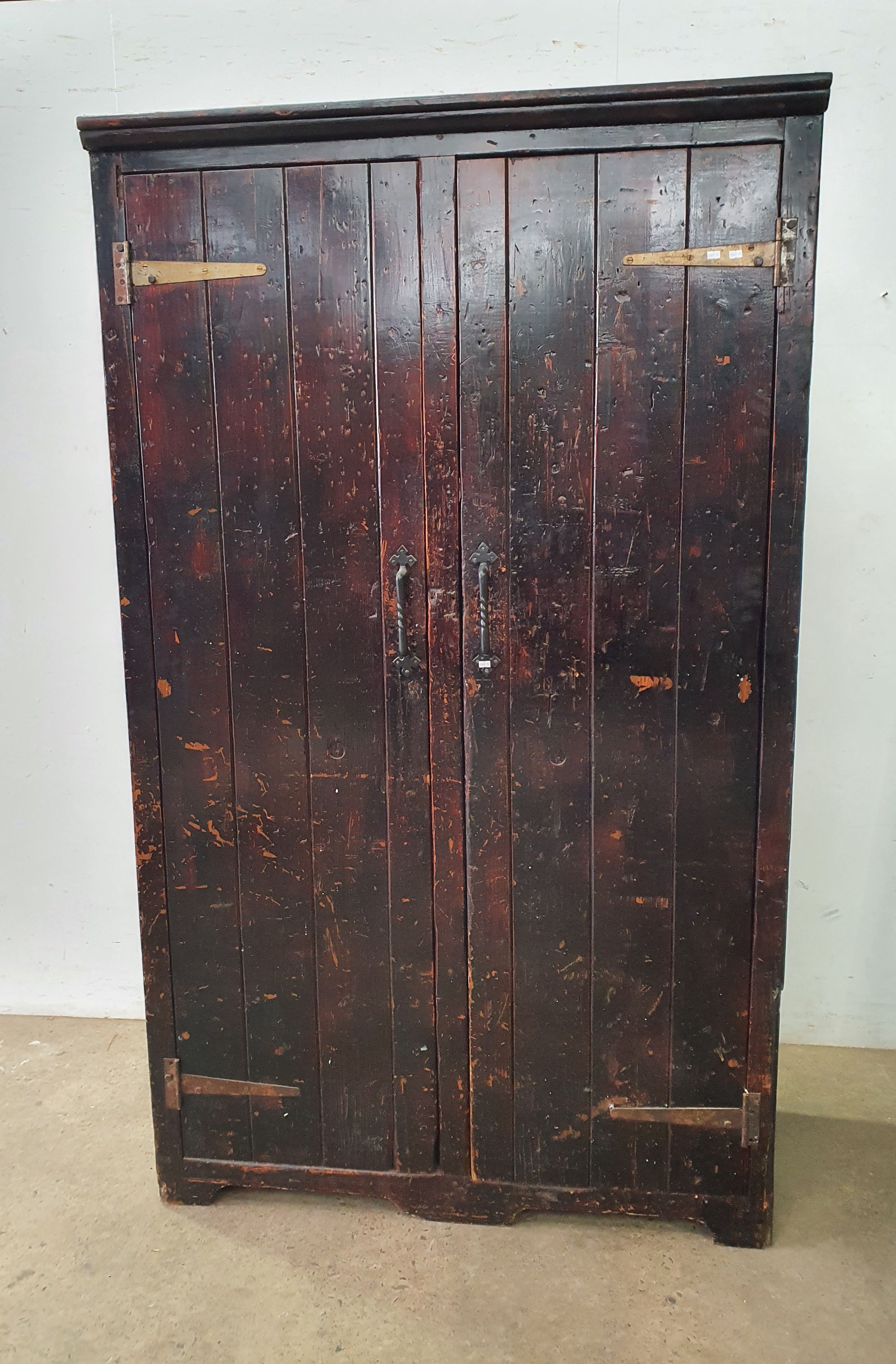 AN INDUSTRIAL PINE TWO DOOR PRESS