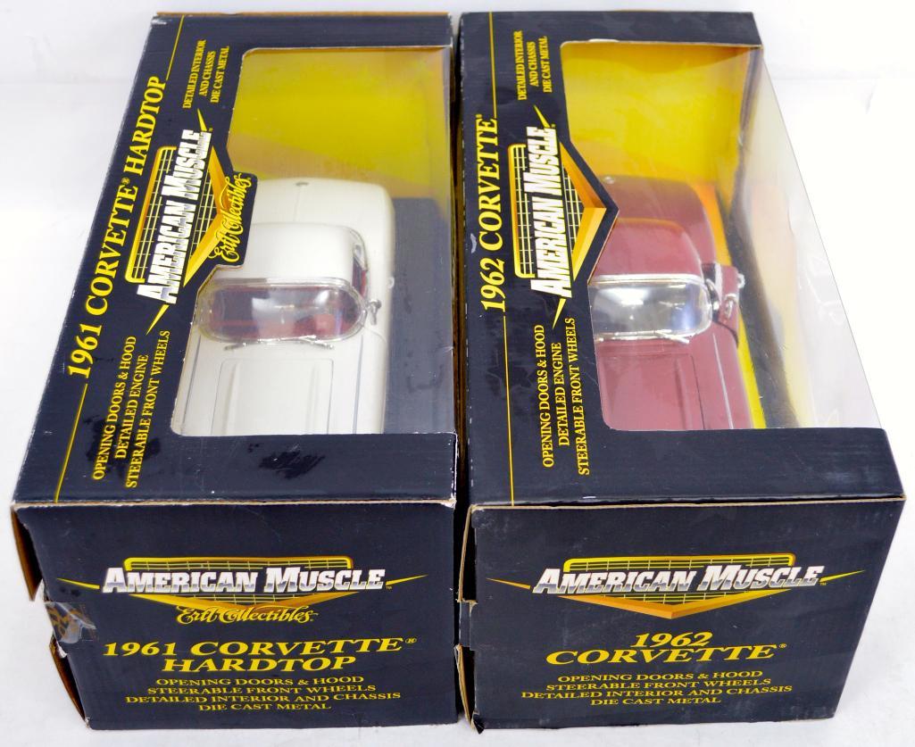 Ertl American Muscle 1:18 1961 & 1962 Chevrolet Corvette hardtops