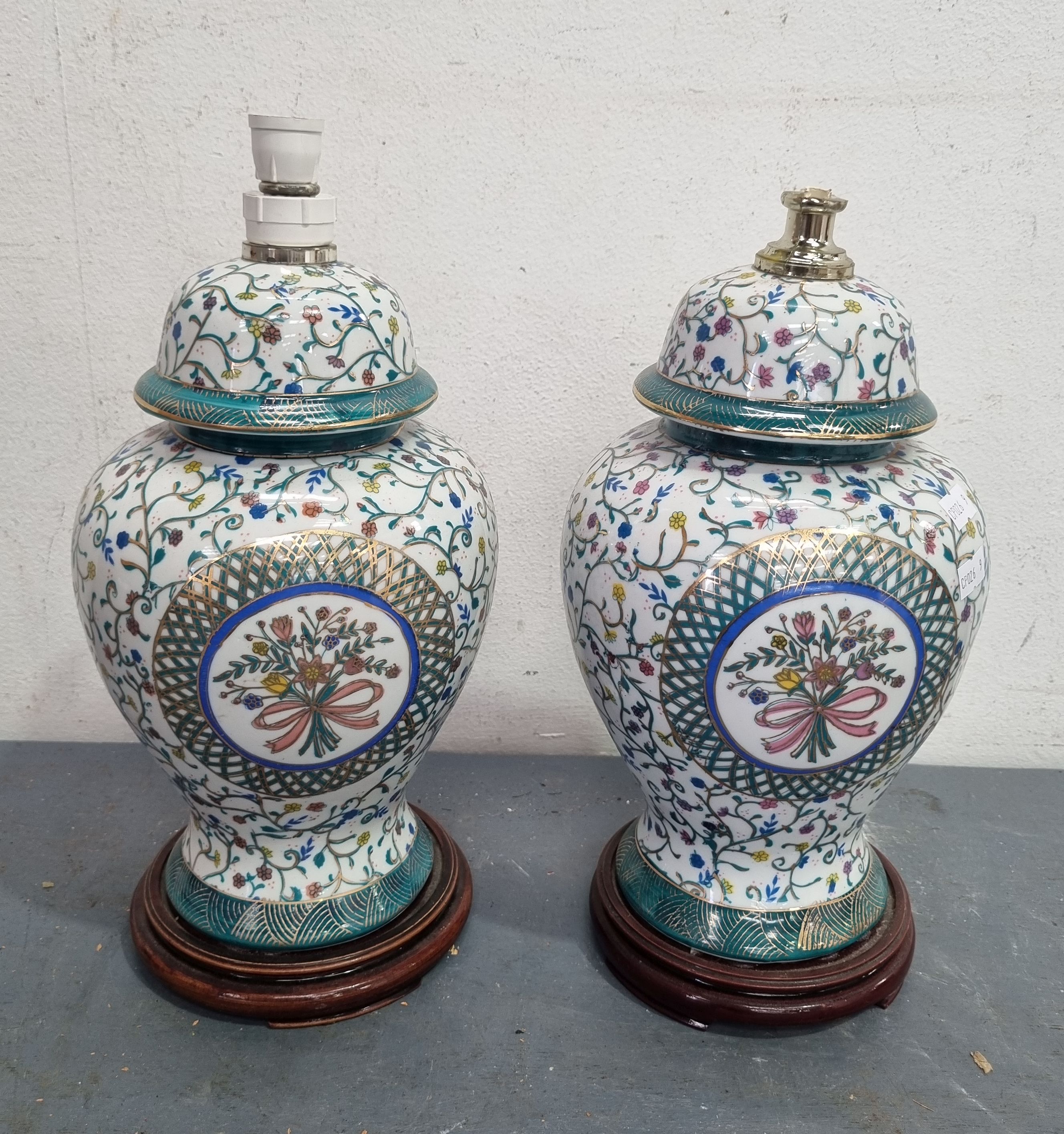 A Pair Of Ceramic Table Lamps