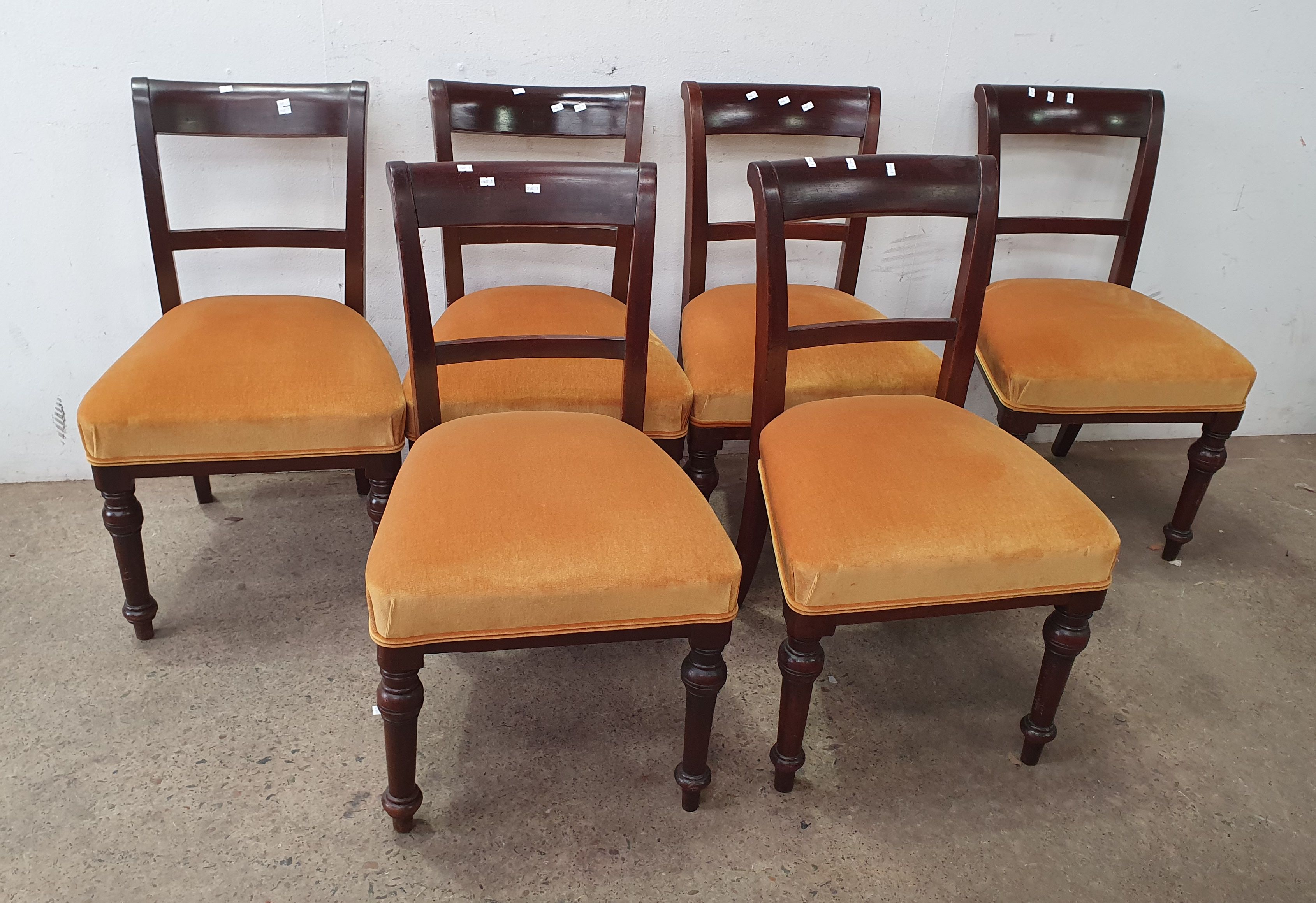 A Set Of Six Victorian Mahogany Dining Chairs