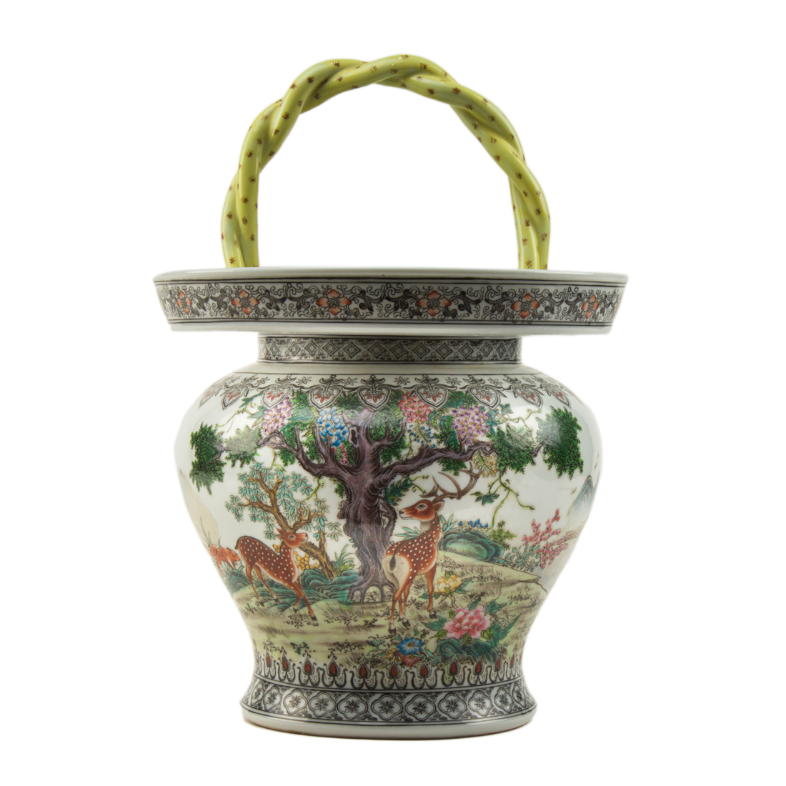 Chinese famille rose basket-form vase | Clars Auction Gallery