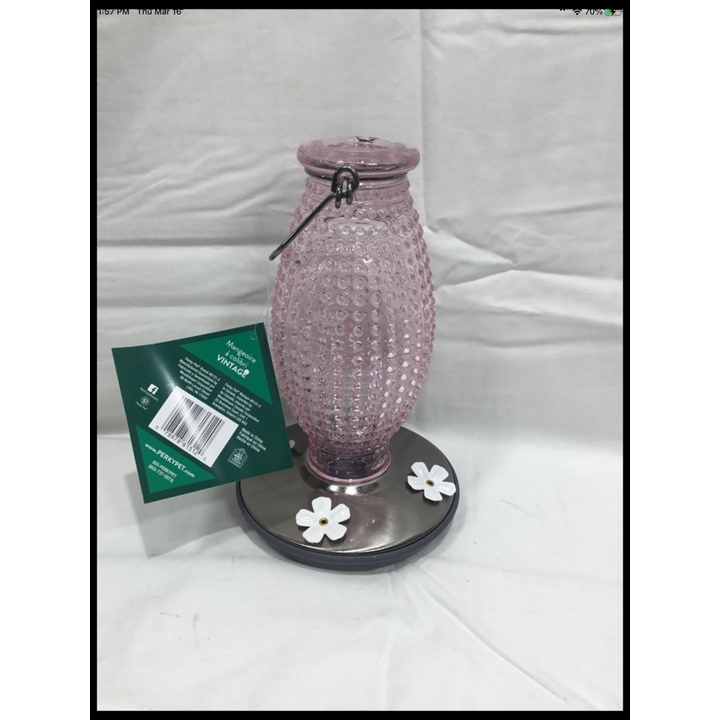 Perky Pet 16oz Pink-Vintage Hummingbird Feeder