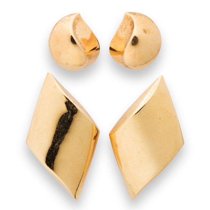 A group of fourteen karat gold ear clips