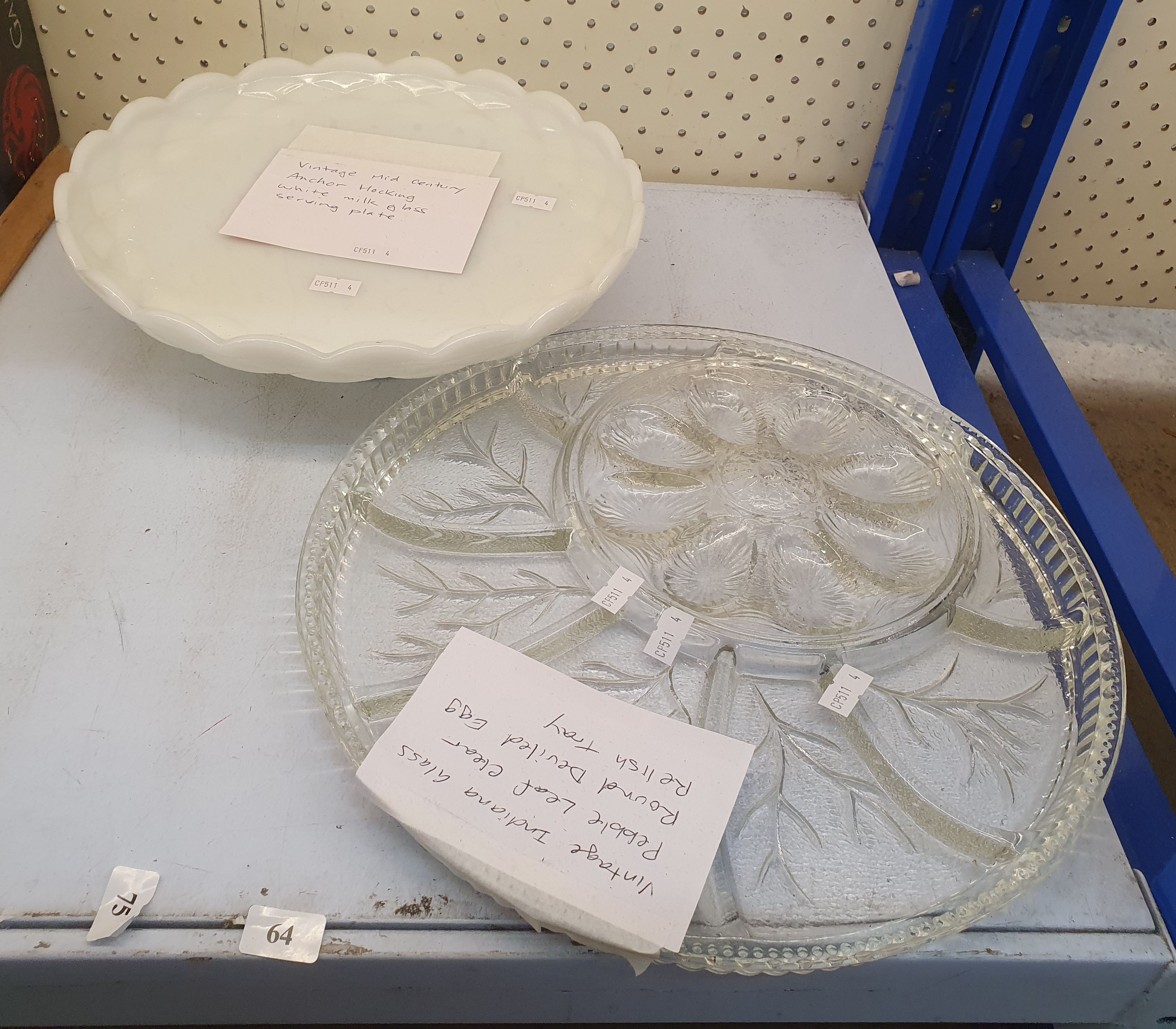 64 · TWO MID CENTURY SERVING PLATES