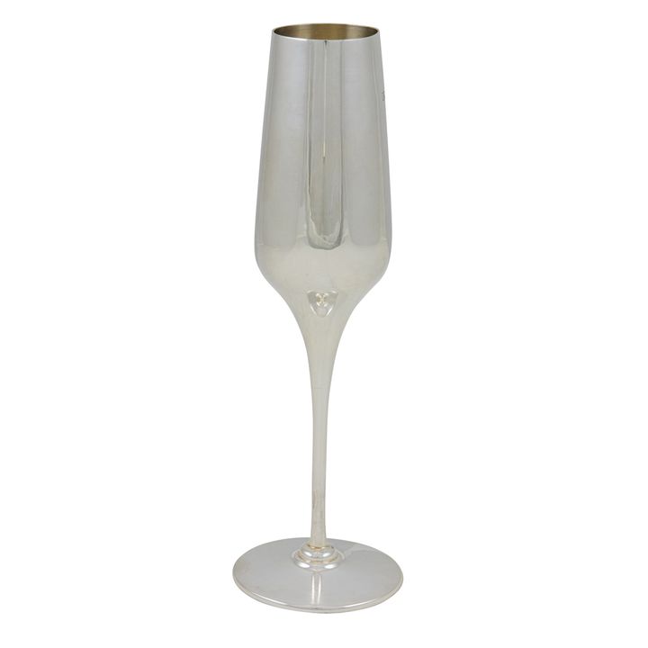 A Modern Elizabeth II sterling silver flute glass, Mappin & Webb, London, circa 1975