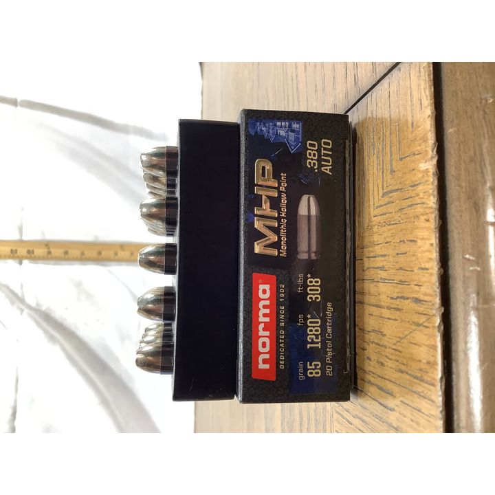 Norma Monolithic Hollow Point .380 Auto 85 Grain 20 Rounds