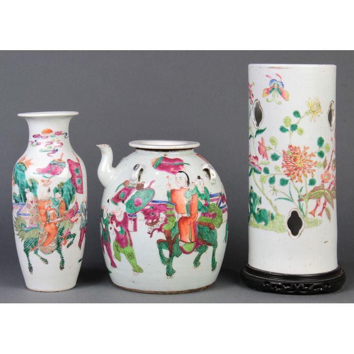 Chinese Porcelain Hat Stand, Vase and Ewer