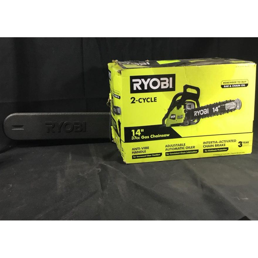 Ryobi 2-Cycle 14" 37cc Gas Chainsaw (Used- Tested Has Manuel Missing Bar Wrench)
