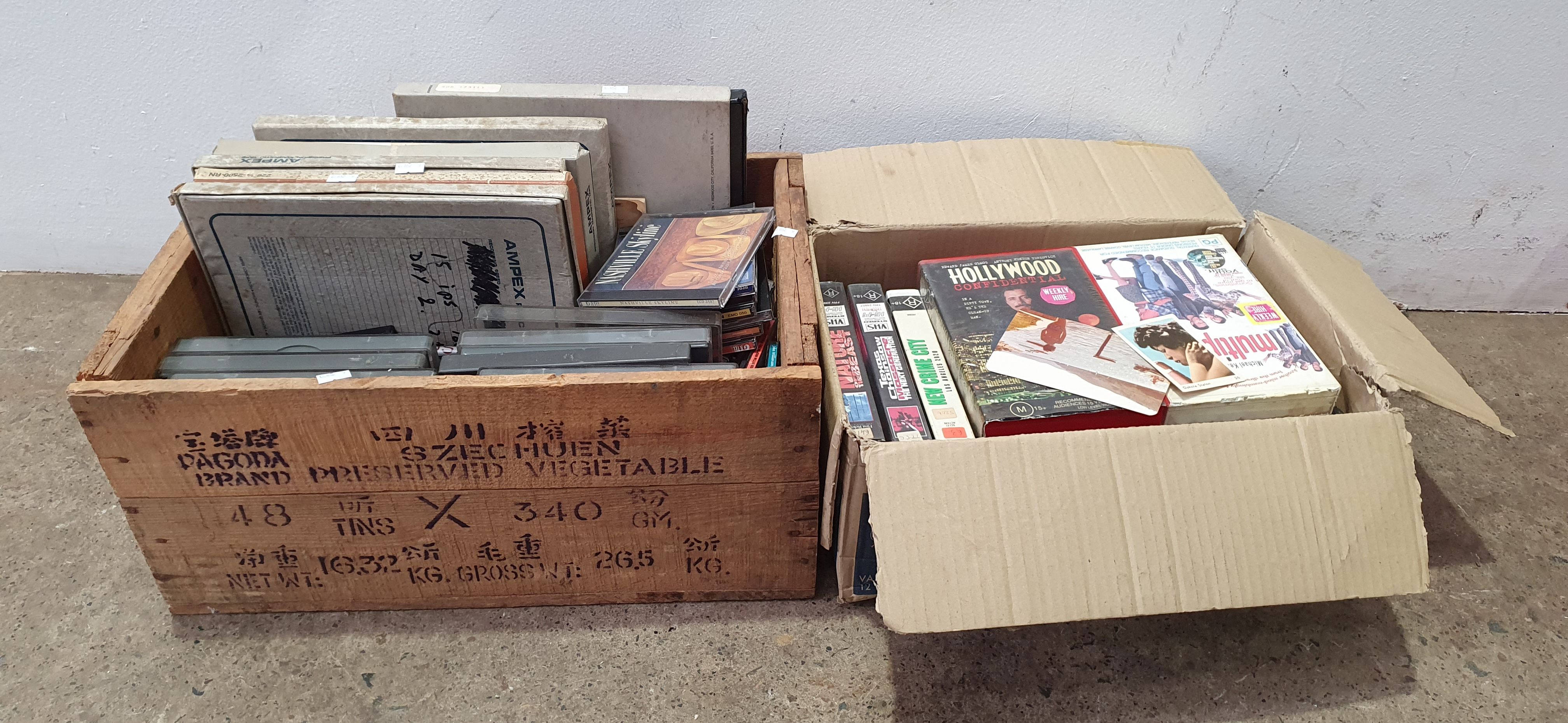 1302 · A BOX OF CD'S AND FILM REELS
