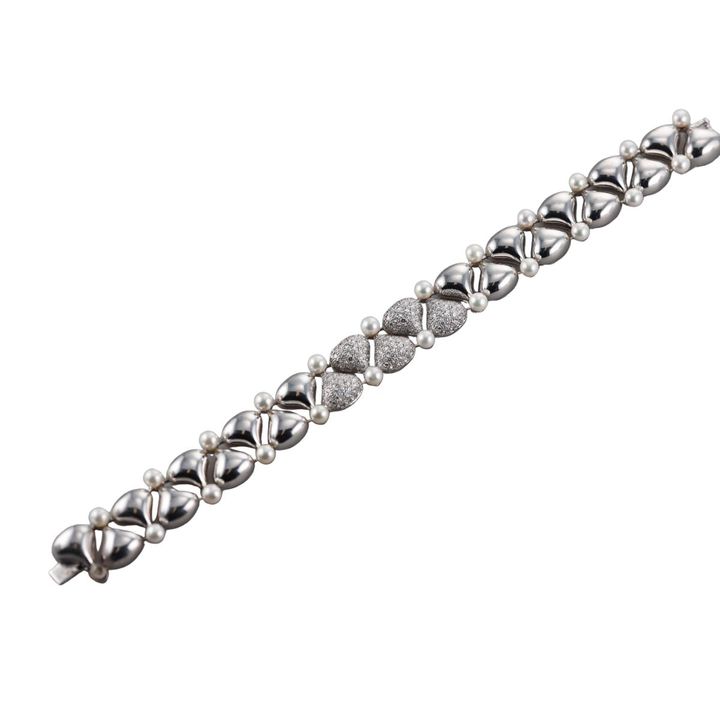 Chopard Pushkin Diamond Pearl 18k Gold Bracelet
