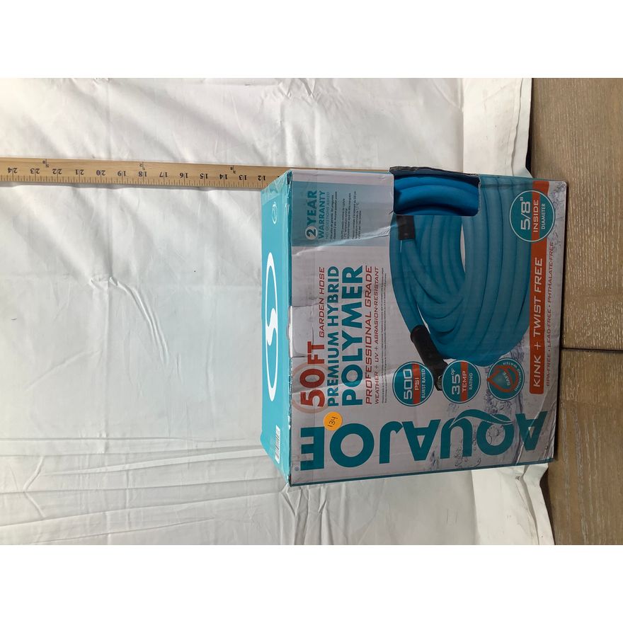 Aquajoe 50ft Garden Hose Premium Hybrid Polymer - 5/8" Inside Diameter
