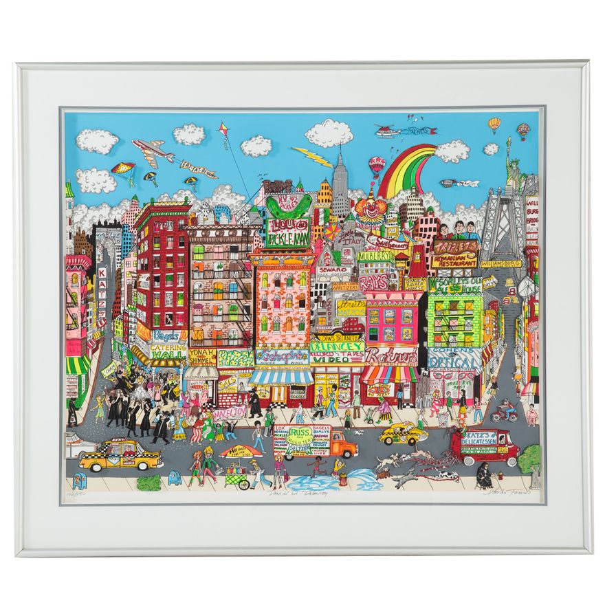 Charles Fazzino. "Dancin' on Delancey," collage