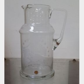 1975 Commemorative Bicentennial Etched Crystal Pitcher-Romania-NOS