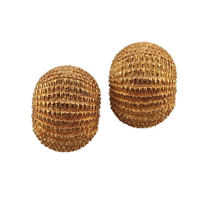 David Webb Armadillo 18k Gold Earrings