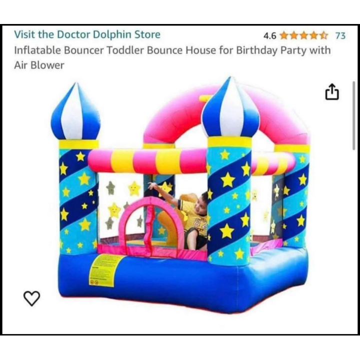 Star Bouncy House, Complete w/ Blower Approx. 7ft x 7ft x 7ft